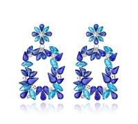 EVER FAITH Orecchini da donna con strass rettangolari da appendere con cristallo glitter alla moda, alla moda, grandi, geometrici, ideali come regalo per matrimoni, feste, gioielli, Cristallo