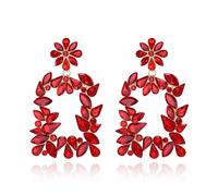 EVER FAITH Orecchini da donna con strass rettangolari da appendere con cristallo glitter alla moda, alla moda, grandi, geometrici, ideali come regalo per matrimoni, feste, gioielli, Cristallo