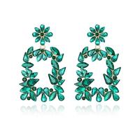 EVER FAITH Orecchini da donna con strass rettangolari da appendere con cristallo glitter alla moda, alla moda, grandi, geometrici, ideali come regalo per matrimoni, feste, gioielli, Cristallo