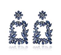 EVER FAITH Orecchini da donna con strass rettangolari da appendere con cristallo glitter alla moda, alla moda, grandi, geometrici, ideali come regalo per matrimoni, feste, gioielli, Cristallo