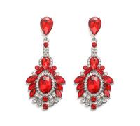 EVER FAITH Orecchini da donna in cristallo stile vintage art deco a goccia scintillanti strass orecchini matrimonio festa gioielli donna, Cristallo