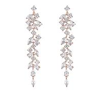 EVER FAITH Rotondad Cubic Zirconia orecchini da sposa per le donne spose, cristalli a goccia lampadario orecchini pendenti per la donna