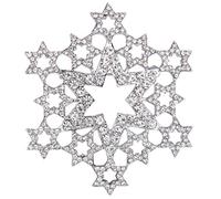 EVER FAITH Spilla Donna, Austriaco Cristallo Elegante Vuoto-Fuori Stella Grappolo Fiocco di Neve Fiore Pin Trasparente Argento-Fondo