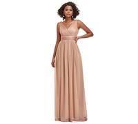 Ever-Pretty Abiti da Cerimonia da Donna Stile Impero Scollo a V Senza Maniche Plissettato Elegante Oro Rosa 54