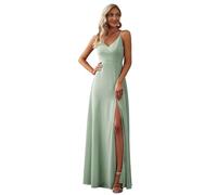 Ever-Pretty Abiti da Cerimonia Maxi con Scollo a V e Cinturino a Spaghetti Senza Maniche Abito da Damigella d'Onore con Spacco48