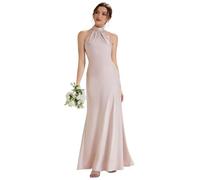 Ever-Pretty Abiti da Damigella Collo a Cordoncino Senzamaniche Satin Maxi Gonna a Sirena Rosa 48