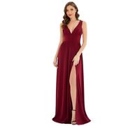 Ever-Pretty Abiti da Damigella da Donna Alta Elasticità Scollo a V Linea ad A con Spacco Stile Impero Borgogna 50