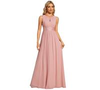 Ever-Pretty Abiti da Sera Donna Girocollo Senza Maniche Gonna A Trapezio Gonna Lunga Abito Elegante Donna Cerimonia Dusty Rose 34