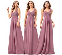 Ever-Pretty Vestito da Ballo Elegante Una Spalla Linea ad A Chiffon Lunghezza del Piano Abito da Cerimonia Orchidea 42EU