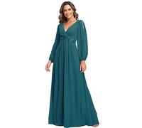 Ever-Pretty Vestito da Cerimonia Elegante Linea ad A Scollo a V A Abiti da Sera 00461 Teal 42