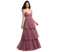 Ever-Pretty Vestito da Cerimonia Eleganti Abiti da Ballo Senza Maniche Abiti da Torta Lunghi in Rete Orchidea 42