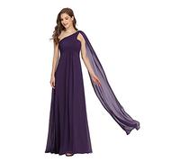 Ever-Pretty Vestito da Cerimonia Una Spalla Linea ad A Chiffon Lungo Formale Donna Vestiti da Sera 09816
