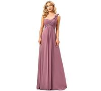 Ever-Pretty Vestito da Sera e Cerimonia Elegante Una Spalla Linea ad A Chiffon Lunghezza del Piano Vestiti da Damigella Orchidea 52EU
