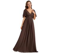 Ever-Pretty Vestito Donna Elegante Scollo a V Maniche a Volant Stile Lungo Abito Cerimonia Donna EE01960