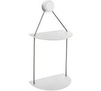 Mensola da Muro Doppia in Alluminio con cilindro in legno Bianco Dimensioni 22x14x h 36 cm Linea RING Bianco opaco RAL 9016 bianco