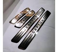 Ever TA 4 Pezzi Battitacco in Acciaio Inossidabile per Auto Sticker per REN-AULT CAPTUR 2014-2021, Esterno Battitacco Protezione Plates Anti-Graffio Scuff Adesivi Decorativi Accessori