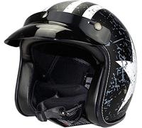 Ever TA Adulto 3/4 Caschi da Moto Open-Face, Casco Moto Jet Retro Casco Mezza Faccia Leggero Certificato DOT Vintage per Moto Cruiser Scooter Chopper ATV (Color : A, Size : S=55-56cm)