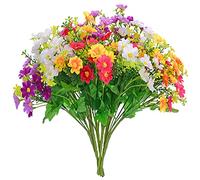 EVER WIN - Fiori finti artificiali per decorazione centrotavola, fiori finti in seta, margherite, fiori selvatici multicolori, bouquet con steli, per artigianato, centrotavola, decorazione all'aperto
