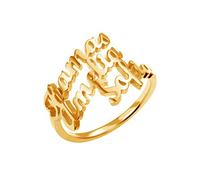 EVER2000 - Anello da donna in argento Sterling con 1-3 nomi, adatto a quasi tutte le dita, con lettera iniziale su misura per mamma e ragazza, regalo di compleanno, San Valentino e Argento, colore: