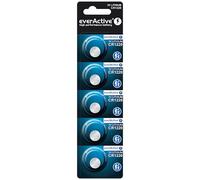 everActive Batteria a bottone al litio CR1220, 3 V, batteria più potente, durata di 10 anni, 5 pezzi, 1 blister
