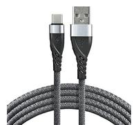 everActive Cavo USB USB-C/tipo C, cavo intrecciato, ricarica rapida fino a 3 A, lunghezza 100 cm, grigio, modello: CBB-1CG