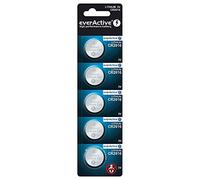 EverActive CR2016 3 V, 5 batterie a bottone al litio, batteria più potente, durata 10 anni, confezione da 5, 1 confezione blister
