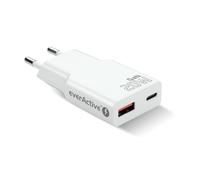 everActive GaN SC-340Q - Caricatore super sottile, 2 porte con USB-C PD 20 W e USB QC 3.0, compatto e veloce