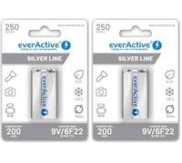 everActive - Silver Line 250 mAh 9 V (F22) NiMH batteria ricaricabile (Confezione da 2)