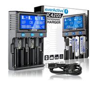 Everactive UC4200 Caricabatterie Professionale, Batterie Non Inclusa, Smart Ch