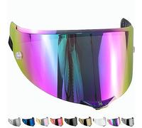 Everalo Visiera Casco Compatibile con Agv Corsa - Corsa R - Pista - Pista Gp - Pista Gpr - Pista Gp RR - Gt Veloce - Veloce S - Race 3 Pinlock e TearOff Ready (Arcobaleno)