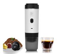 EVERANGE Macchina da caffè elettrica portatile, macchina da caffè da viaggio, per campeggio, auto, camper ed escursionismo, autoriscaldante con tipo C, compatibile con caffè macinato e capsule NS