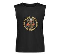 EVERBAB Two Cobra Karate First Strike Hard Kai Strike Fast No Mercy Men's Black Sleeveless T-Shirt Vest L