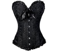 Everbellus Corsetto Cincher da donna in vita con osso in acciaio a spirale, Nero, 4XL