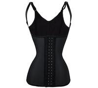 Everbellus Donna Latex Regolabile Shapewear Corsetto Bustino Vita Trainer Cincher Body Contenitivo Modellante Corpo Shaper con Spalline Nero X-Large
