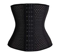 Everbellus Donna Traspirante Bustino Waist Training Corsetto Modellante Intimo Nero Large