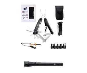 EVERBLADES Coltello multiuso Lama da 6 cm | Strumento + pietra focaia | 25 funzioni | Kit sopravvivenza | Multiattrezzo | Strumento multifunzione | Campeggio |