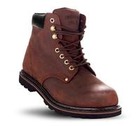 EVERBOOTS Tank S Steel Toe Work Boots for Men, Comfort Technology, Anti Slip Grip & Ultra Shock Absorption, Heavy Duty Leather Boot, Safety Industrial Workwear Construction(9.5, Dark Brown)