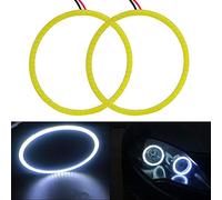 Everbright 2 pz 90MM Angel Eye COB luce cerchio anello faro lampada 12V bianco