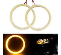 Everbrightt 1 Coppia Giallo 70mm 60SMD COB LED fari Angel Occhi Lampadina Halo Anello di Luce di Lampada con Custodia