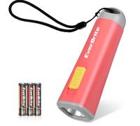 EverBrite Mini Torcia LED (Rosso), Torcia Portatile da 46g con Luce Gialla Calda, Ideale per Lettura, Campeggio e Passeggiate, con 3 Batterie AAA Incluse, Ottima come Regalo
