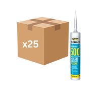 Everbuild Everflex 500 Bagno Sanitari E Bagnato Silicone 295ml Bianco Scatola Di
