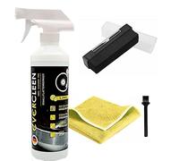 EVERCLEEN Made in Germany Vinyl Record Cleaner Pro Set di pulizia per dischi da 500 ml + spazzola in velluto + panno in microfibra + spazzola - detergente vegano ecologico per dischi in vinile