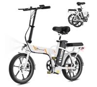 EVERCROSS EK5 Bicicletta Elettrica Adulti, Pieghevole E-Bike con Pneumatico Grasso 16'', Bici Elettrica da Montagna con 15/20/25 KM/H, Motore 250W, Autonomia 35-60KM, Bike Città con Sedile Regolabile