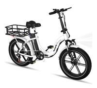 EVERCROSS EK6 Bicicletta Elettrica Adulti, Pieghevole E-Bike con Pneumatico Grasso 20"x4", Bici Elettrica da Montagna con 7 velocità, Batteria 48V13Ah, Motore 250W, Peso 33,2kg, Doppio ammortizzatore