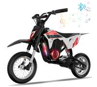 EVERCROSS EV12M PRO Motocicletta Elettrica, Moto Elettrica con Motore da 300W, 3 Modalità di Velocità, Pneumatico da 12'', Musica Bluetooth, Luci Colorate, Moto Cross per Bambini da 3 a 12 Anni