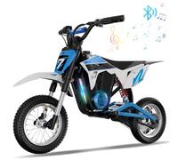 EVERCROSS EV12M PRO Motocicletta Elettrica, Moto Elettrica con Motore da 300W, 3 Modalità di Velocità, Pneumatico da 12'', Musica Bluetooth, Luci Colorate, Moto Cross per Bambini da 3 a 12 Anni