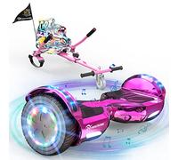 EVERCROSS Hoverboards con Sedile 6,5 Pollici, Bluetooth e Luci LED Colorate | Hover Board Go Kart per Bambini e Adulti, fino a 15 km/h e 10-15 km di Autonomia, Doppio Motore, Carico Massimo 100 kg