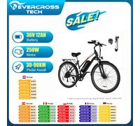 EVERCROSS TECH EK28 Bicicletta Elettrica 28" per Adulti, Mountain Bike Elettrica 250W con Batteria 36V 12Ah, Autonomia di 60 Miglia & 25KM/H, E-Bike a 7 Velocità con Batteria Li-Ion Rimovibile