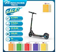 EVERCROSS TECH EV06C Scooter Elettrico, Scooter E Pieghevole da 6,5'' per Bambini dai 6 ai 12 Anni, Fino a 15 km/h & 8 km, Display LED
