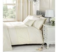 Everdean Floreale Set Copripiumino Singolo Ricamato - Crema